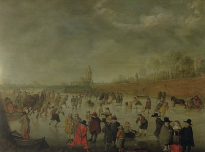 Skating Scene at Kampen by Barent Avercamp